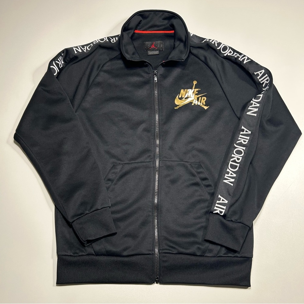 Nike Air Jordan Jumpman Classics Tricot Jacket Black Gold Men’s Size Small